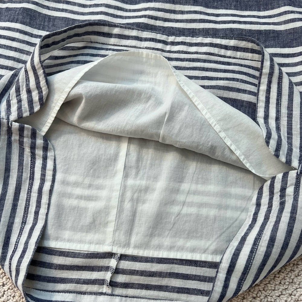 Alina Linen Cotten Striped Dress - Size XS - Picture 5 of 8